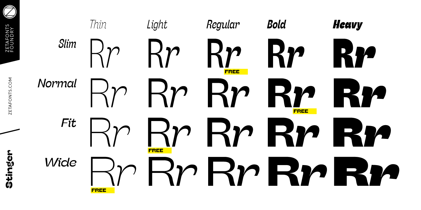 Stinger Fit Italic Font preview